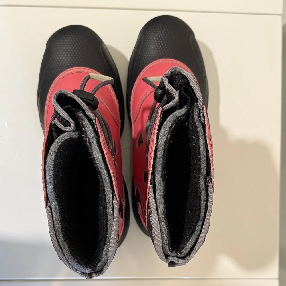 Sorel IcePack Pink Black Techlite Warm Cozy Winter Snow Rain Boots size 5